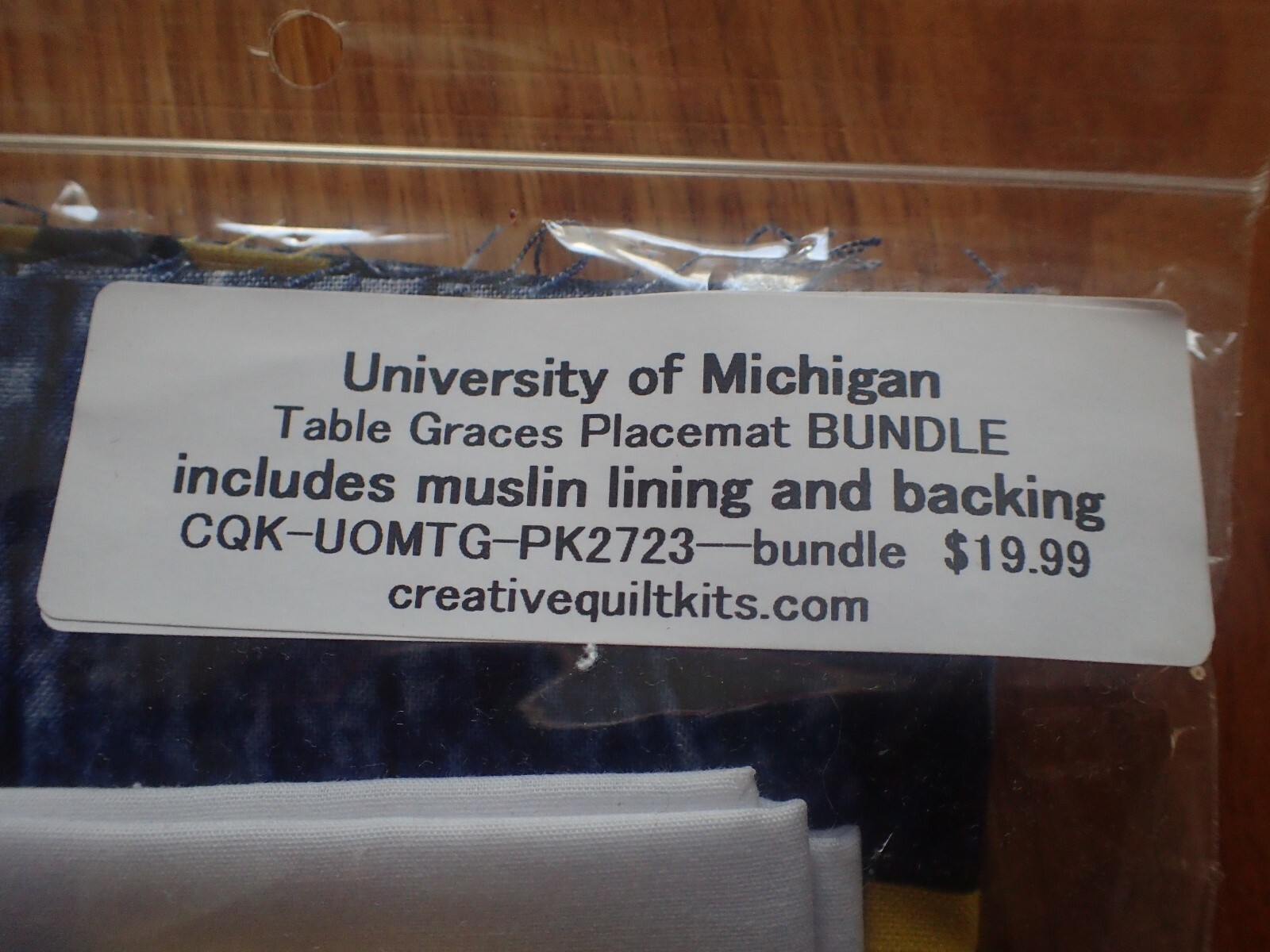 Craft/Quilting Kit University of Michigan Table Graces Placemat Bundle