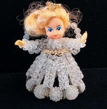 Vintage 1970's Handcrafted Beaded Safety-Pin Angel Doll