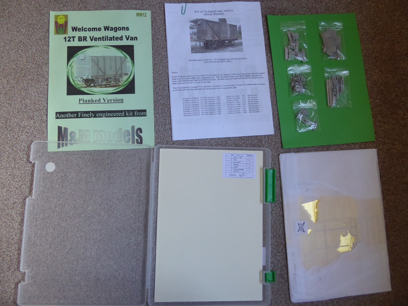 Wagons O Gauge Etched Brass Wagon Kit WW12 BR 12T Ventilated