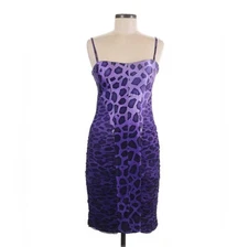 Purple Animal Print Mini Cocktail Dress 