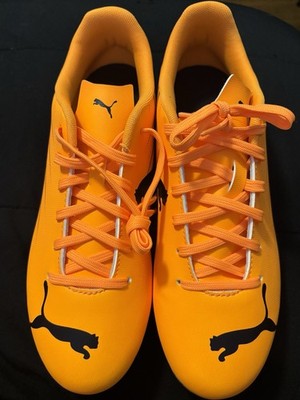 PUMA Men's Orange/Black Lace-Up Low Top Athletic Sneaker, Solid Pattern