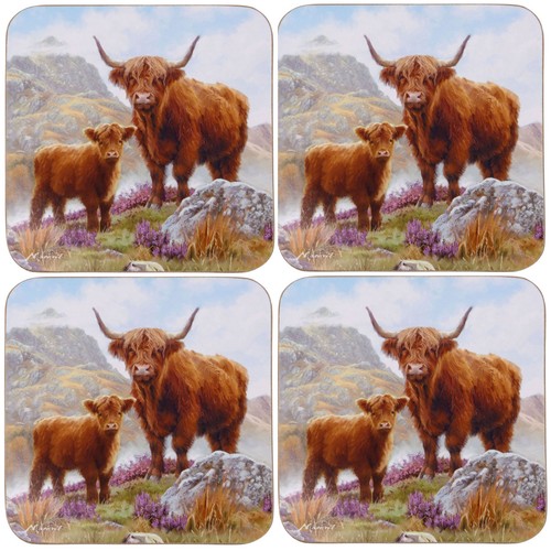 Juego de 4 posavasos Highland Cows Coo The Leonardo Collection - Imagen 3 de 3