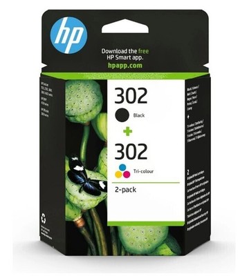 ORIGINAL HP 302 KOMBI-PACK | Schwarz & Farbe | Tintenpatronen Set | NEU K06