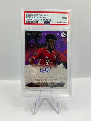Topps Inception UCL 2021 Kingsley Coman Bayern München Purple Auto 04/25 PSA9