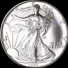 1993  AMERICAN SILVER EAGLE  1  OZ.  PURE FINE SILVER  999 BULLION COIN / BU-UNC