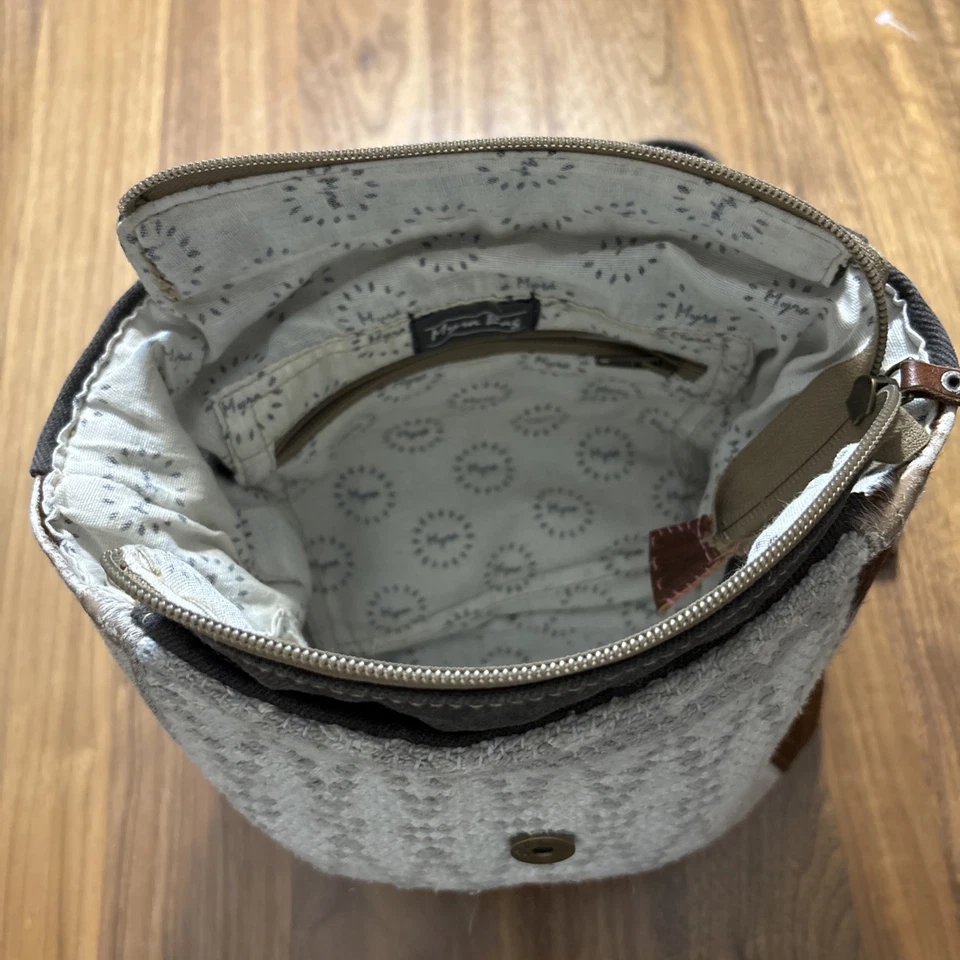 Mochila Myra Bag de lona reciclada y cuero de vaca Western Boho vaquera Foto 4 de 4