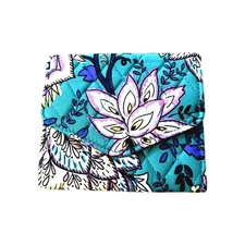 Vera Bradley RFID Mini Tri-fold Wallet Peacock Garden NWT
