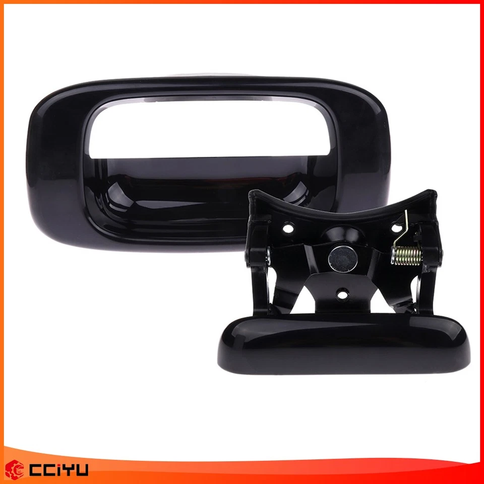 Manija y bisel exterior liso negro del portón trasero para Chevy Silverado GMC 99-07 Foto 3 de 4