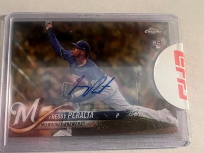 2018 Topps Chrome Update Freddy Peralta Rookie Auto Gold Refractor 