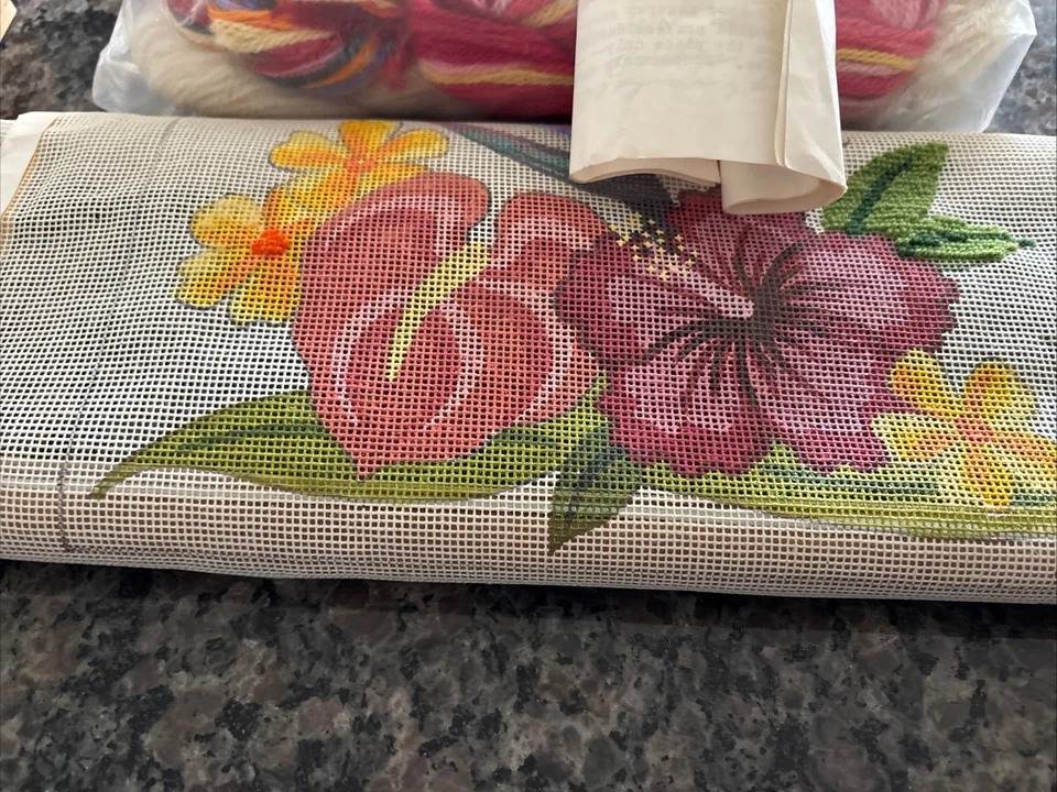 Wooden Tapestry Scroll Embroidery Frame Cross Stitch Adjustable Persian Wool Kit - Image 2 of 4