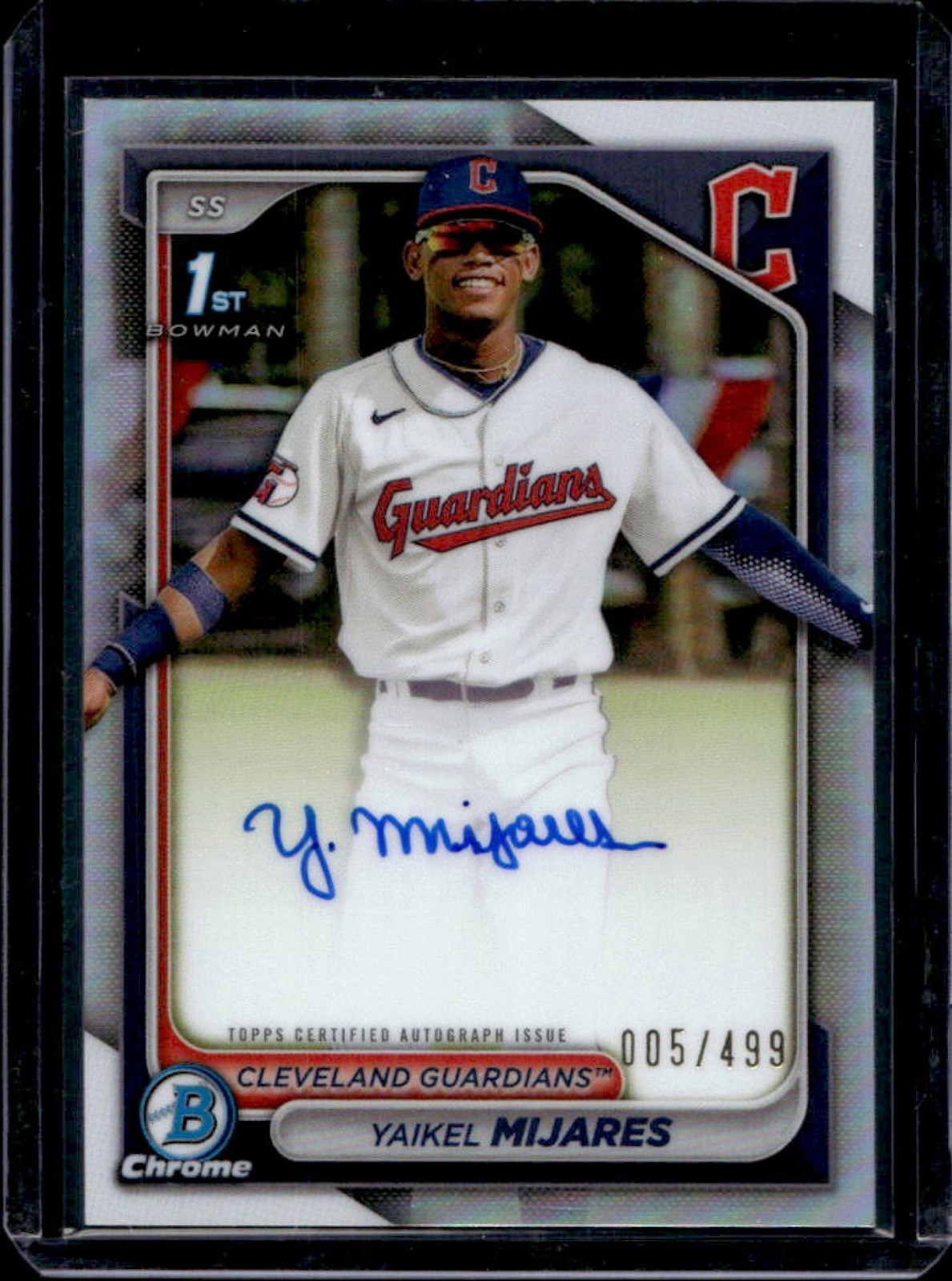 2024 Bowman Chrome Yaikel Mijares Auto Refractor 1st #5/499 Guardians