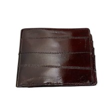 Made In Korea Men s Vintage Genuine Eels Skin Burgundy Wallet