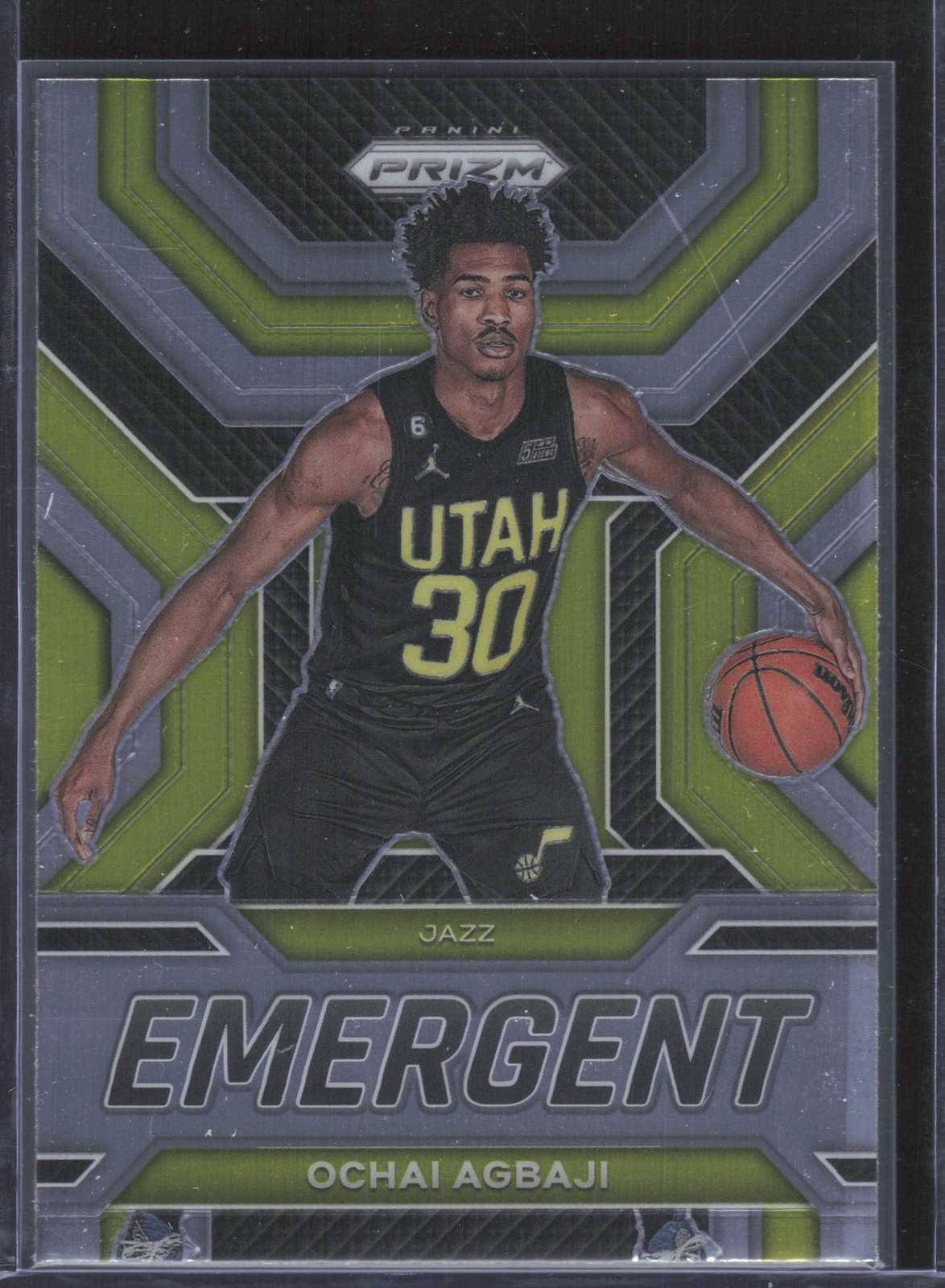 2022-23 Panini Prizm #9 Ochai Agbaji Emergent RC - Jazz