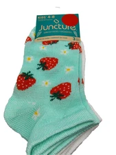 3 Pairs Juncture Kids Multi Color Socks Size 4-8 New