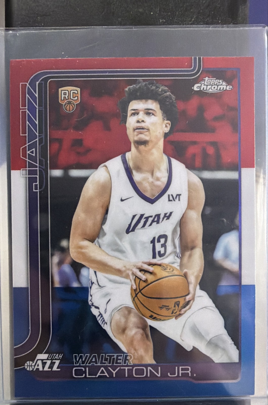 2025-26 Topps Chrome - Walter Clayton Jr. #268 Red White & Blue Refractor (RC)