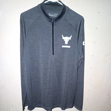 Under Armour HeatGear Men's L 1/4 Zip Mock Neck Long Sleeve Pullover Gray