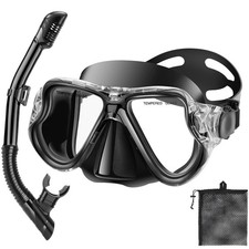 Snorkeling Gear Set for Kids and Adults Dry, AntiLeak, Panoramic Lens