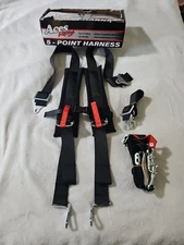 Aces Racing 5 Point Harness With 2 Inch Padding (Black) Black