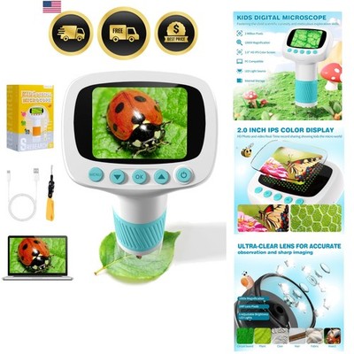 Pocket Kids Microscope for Over 3  Old, 1000X Handheld Microscope for Kids w/...