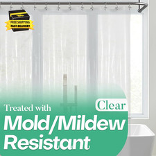 Clear Shower Curtain Liner with 3 Magnets, 72X72
