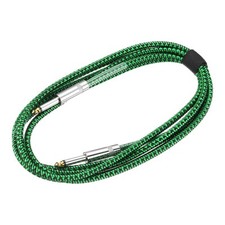 1 PCS Guitar Instrument Cable 10 Feet 1/4 Inch Straight Male Braided Green