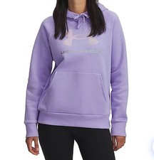 Under Armour UA Rival Fleece Shimmer Hoodie Purple Size Large FREE SHIPPING