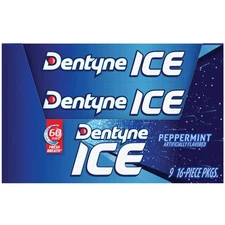 Dentyne Ice Peppermint Chewing Gum (16-Piece) VAM05111 Pack of 9 Dentyne