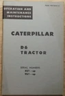 CAT CATERPILLAR D6 TRACTOR DOZER OPERATION & MAINTENANCE MANUAL BOOK 8U 9U