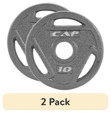 2 pack CAP Barbell, 10lb 2 inch Olympic Grip Weight Plate, Grey