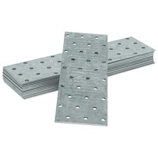 Galvanised Steel Joining Plates Metal Wood/Timber Construction Brackets 12 Pack