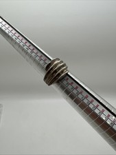 Vintage TAXCO Mexico Sterling Silver Ribbed Design Ring Size 7.5. Signed TS-66.