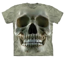 The Mountain Big Face Skull Men's Graphic Short Sleeve T-Shirt in White, XL