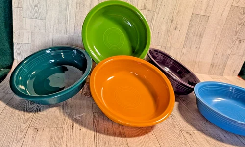 Set 5 Vntg '36-73 HLC fiesta USA Cereal/Soup Bowls - no damage on any