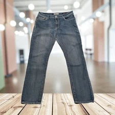 VGS Denim Skinny Jeans Womens 14 Blue Distressed Cowgirl Western Bling 5-Pockets