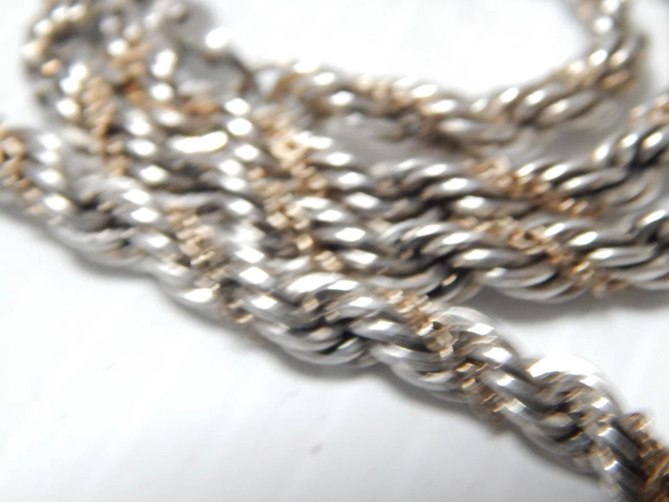 COLLAR CADENA PLATA ESTERLINA 14K TIFFANY VINTAGE MARCA ANTIGUA + BOLSA - ¡COMO NUEVO! Foto 4 de 4