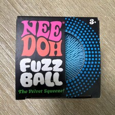 Nee Doh Fuzz Ball Velvet Squeeze Needoh Fuzzball ORIGINAL Authentic New BLUE