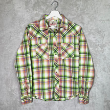 VTG 80s 90s Wrangler Western Shirt Pearl Snap Plaid Cowboy Men S/M See Below