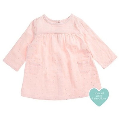 NWT Aden + Anais Primrose Pocket Dress 18-24 Months Cotton Muslin Silver Dots