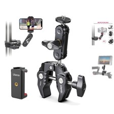 360  Adjustable Camera Clamp Mount with Double Ball Head  Phone Tripod Kit
