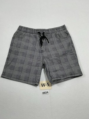 Men s Raw Yarn Industries Stretch Twill Plaid Pullon Shorts Medium Black White