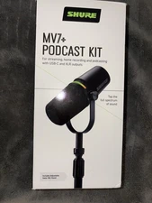 Shure MV7+ Podcast Kit Dynamic Microphone with Stand for Podcasts Black