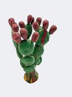 Mexican Folk Art Clay Cactus Sculpture Hand Painted Pottery Southwest Decor — photo 1