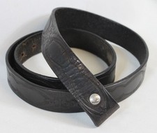 Vtg Leather Belt Embossed Black Western Rockabilly Cowgirl 39.5" Long 1" Wide