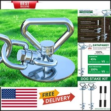 Durable Dog Tie Out Stake 2-Pack, 360  Swivel Design for Dogs Up To 200 lbs