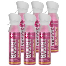 Boost Oxygen Natural 5 Liter Pure Oxygen Canister, Pink Grapefruit 6 Pack 