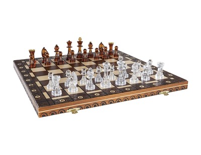 Chess and games shop Muba Amber 6EF Handmade Wooden Chess Set 21 Inch Board w...