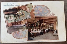 Adv Early Anheuser Busch Brewing; St. Louis; Multi View PC Buffet & Bar ca. 1905
