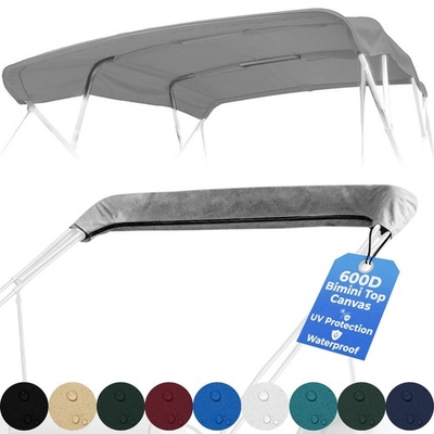 #ad #ad Pontoon Boat 4 Bow Bimini Top Replacement Canvas fabric 8 or 10 Feet w boot $114.95