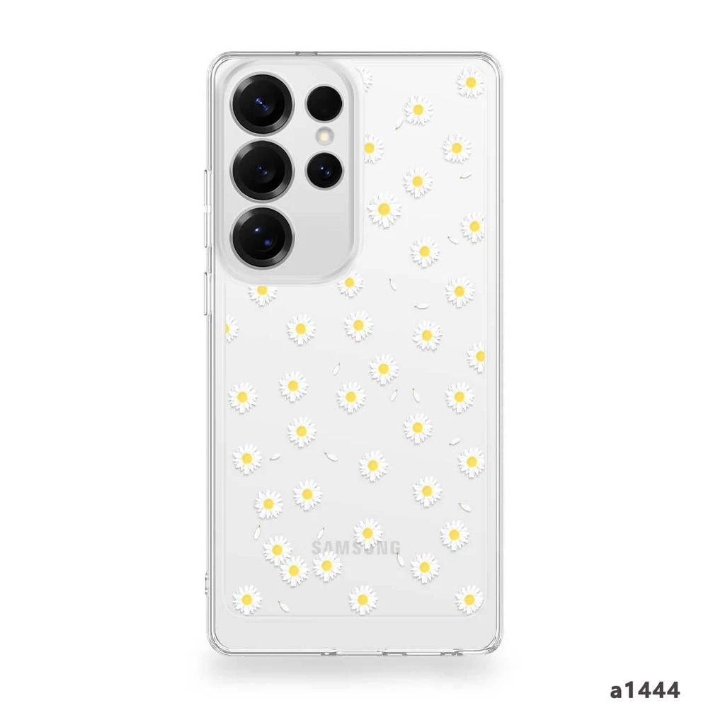 Crystal Clear Floral Phone Case for Samsung Galaxy S24 FE S23 S25 A25 A34