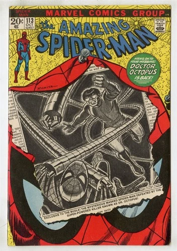 Amazing Spider-Man #113 VF/NM 9.0 white pages  vs. Dr. Octopus  Marvel  1972